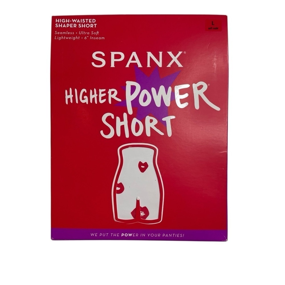 SPANX Higher Power Short High-Waisted Shaper Short Soft Nude Large New Open Box